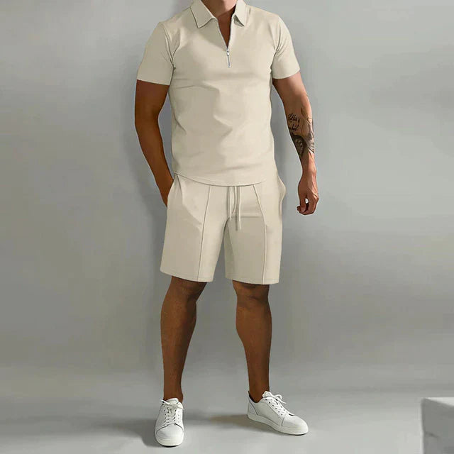 Lorenzo Two-piece set | Luxury polo and shorts summer set for men