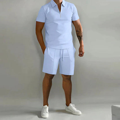 Lorenzo Two-piece set | Luxury polo and shorts summer set for men