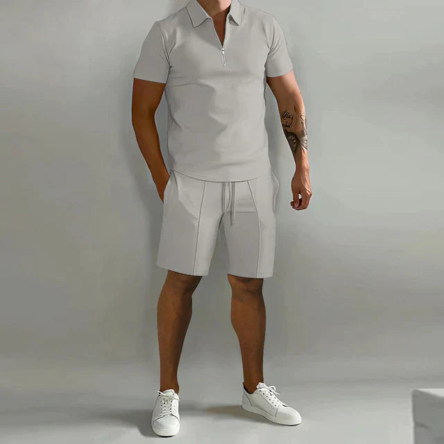 Lorenzo Two-piece set | Luxury polo and shorts summer set for men