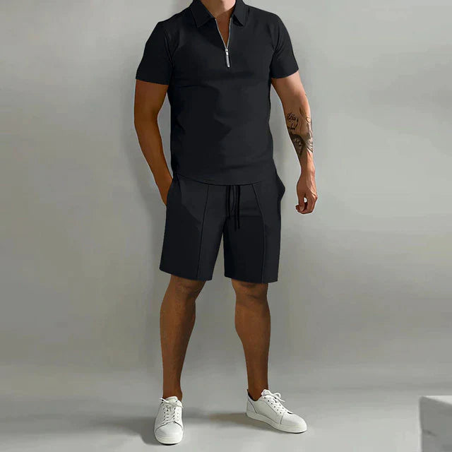 Lorenzo Two-piece set | Luxury polo and shorts summer set for men