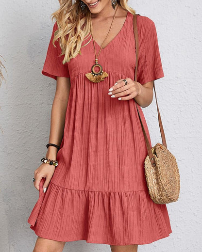 A-line Dress - Simple - Cotton Blend - Perfect for Spring, Summer and Fall