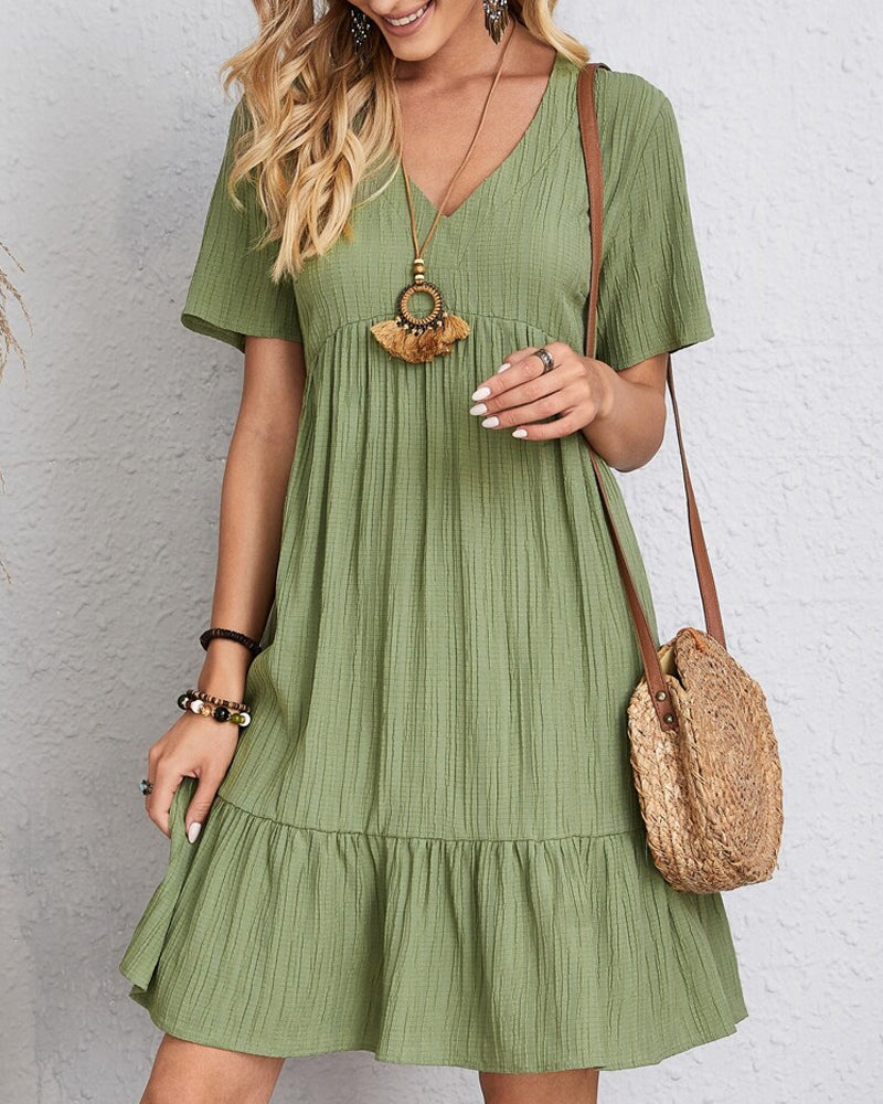 A-line Dress - Simple - Cotton Blend - Perfect for Spring, Summer and Fall