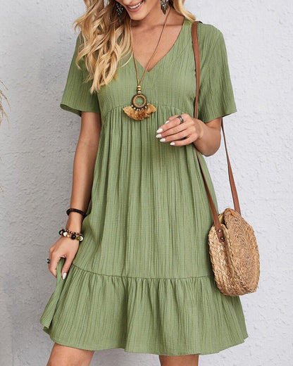 A-line Dress - Simple - Cotton Blend - Perfect for Spring, Summer and Fall