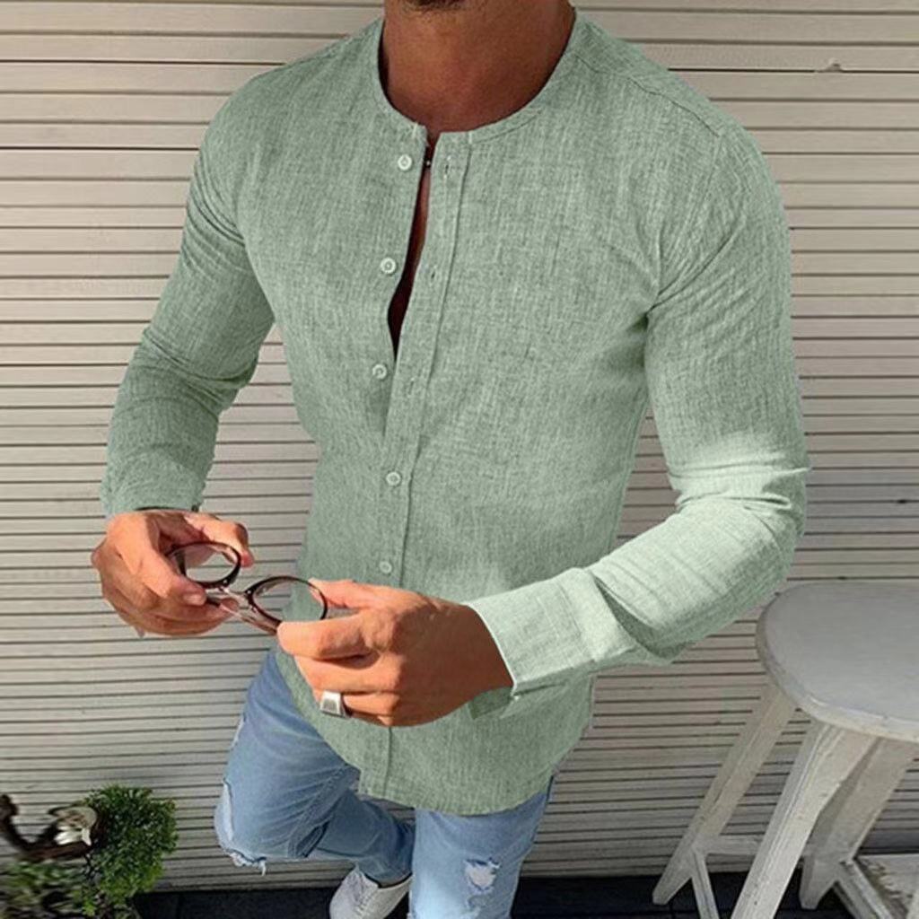 Stylish long-sleeved cotton shirt for men