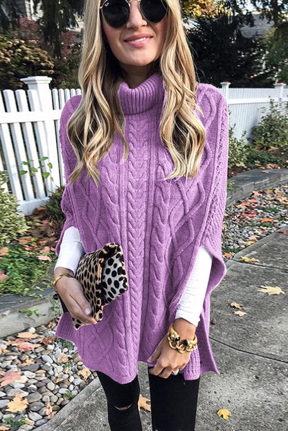 Virna Sweater | Casual Turtleneck Cape Sweater