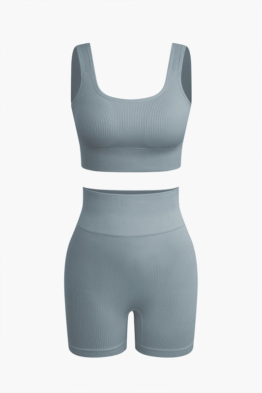 Yoga tank top and shorts set