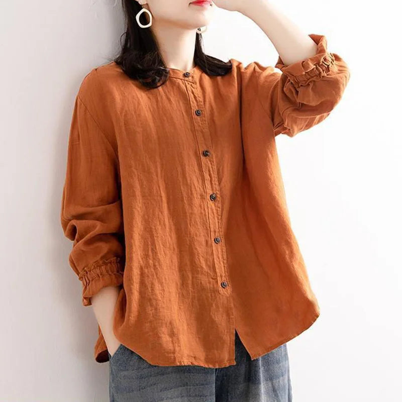 Jala - Long-sleeved button-down blouse for women