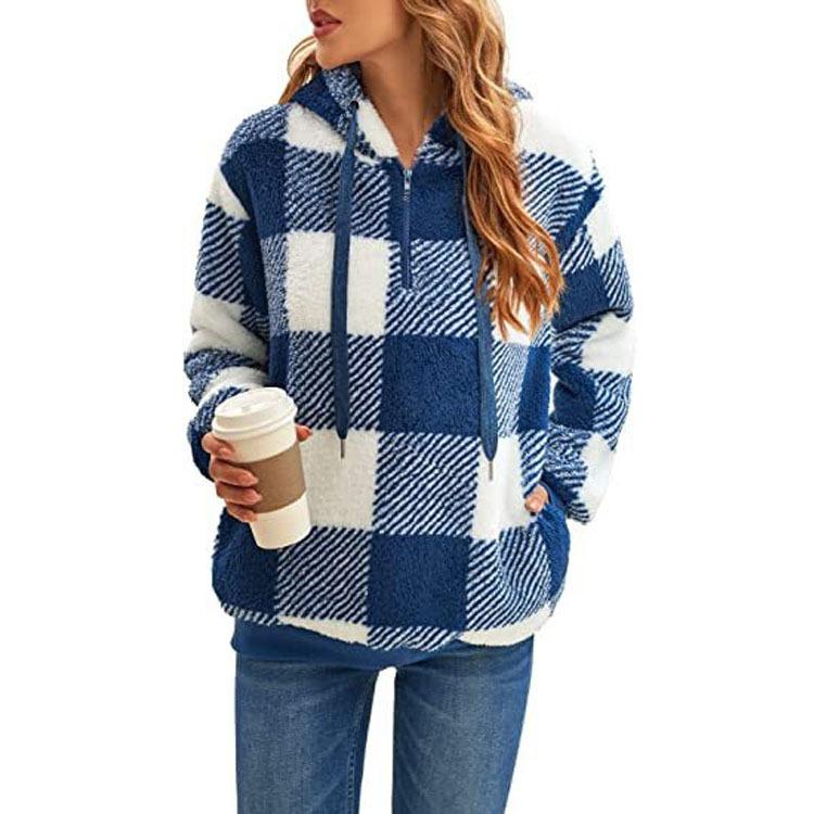 Women's pullover with half zipper