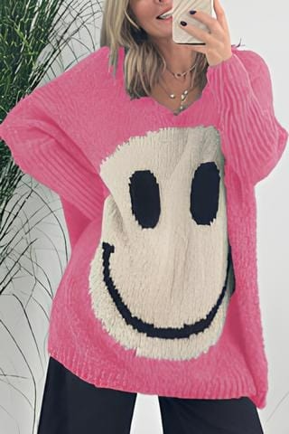 Smiley sweater for women