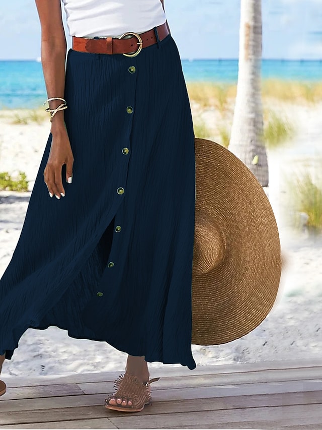 Elegant long linen skirt for women - Zelda