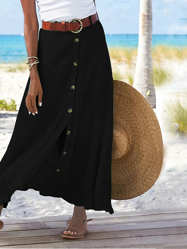 Elegant long linen skirt for women - Zelda