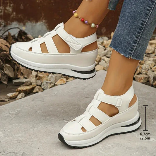 Clara - Closed sandals with hollow platform for women