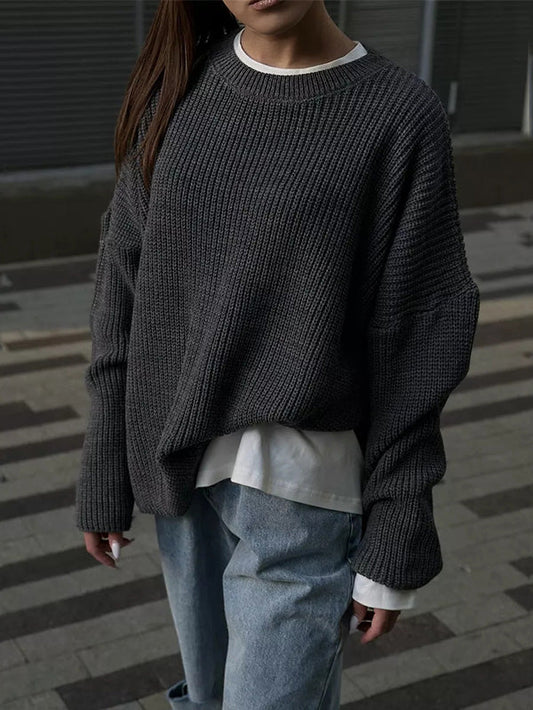 Alejandra | Simple oversized loose warm jumper