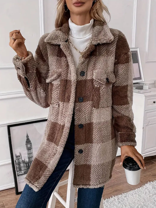 - Woven plush coat