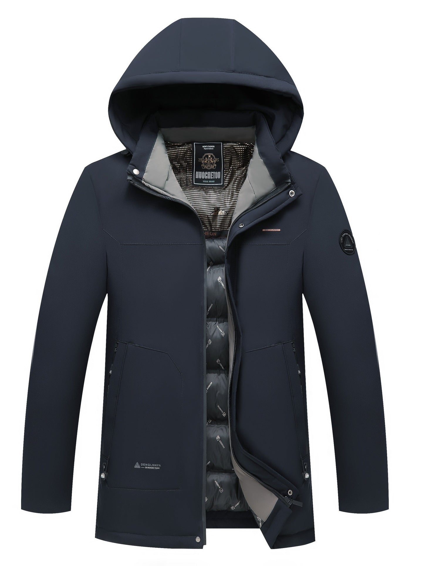 Casual winter jacket with detachable hood for men | Ideal for fall/winter