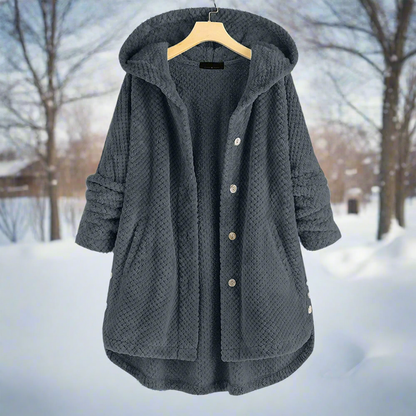 Stylish and cozy reversible fleece hoodie for women