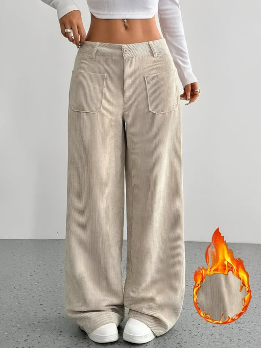 Gizelle | Casual corduroy pants with wide legs