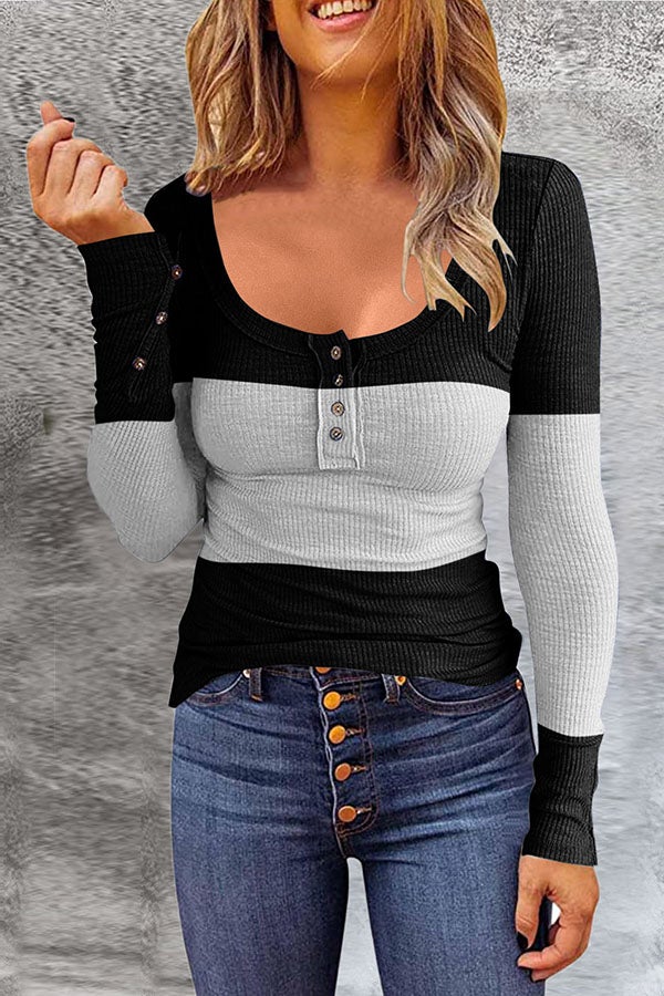 Ada Sweater | Women's Striped U Neck Sweater