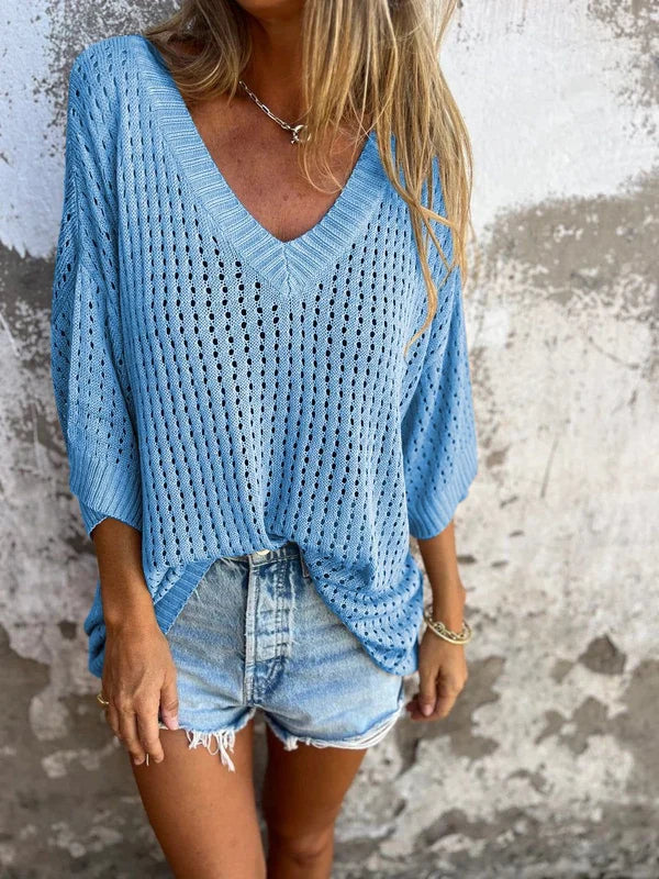 Karla - V-neck knit top