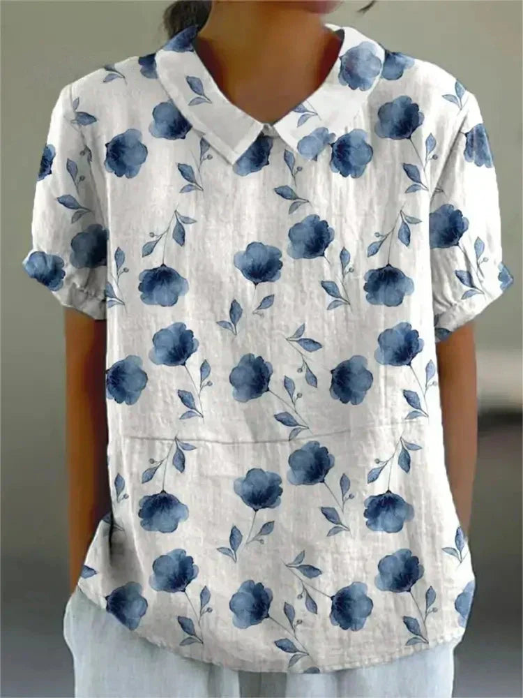 Blouse with floral print for ladies