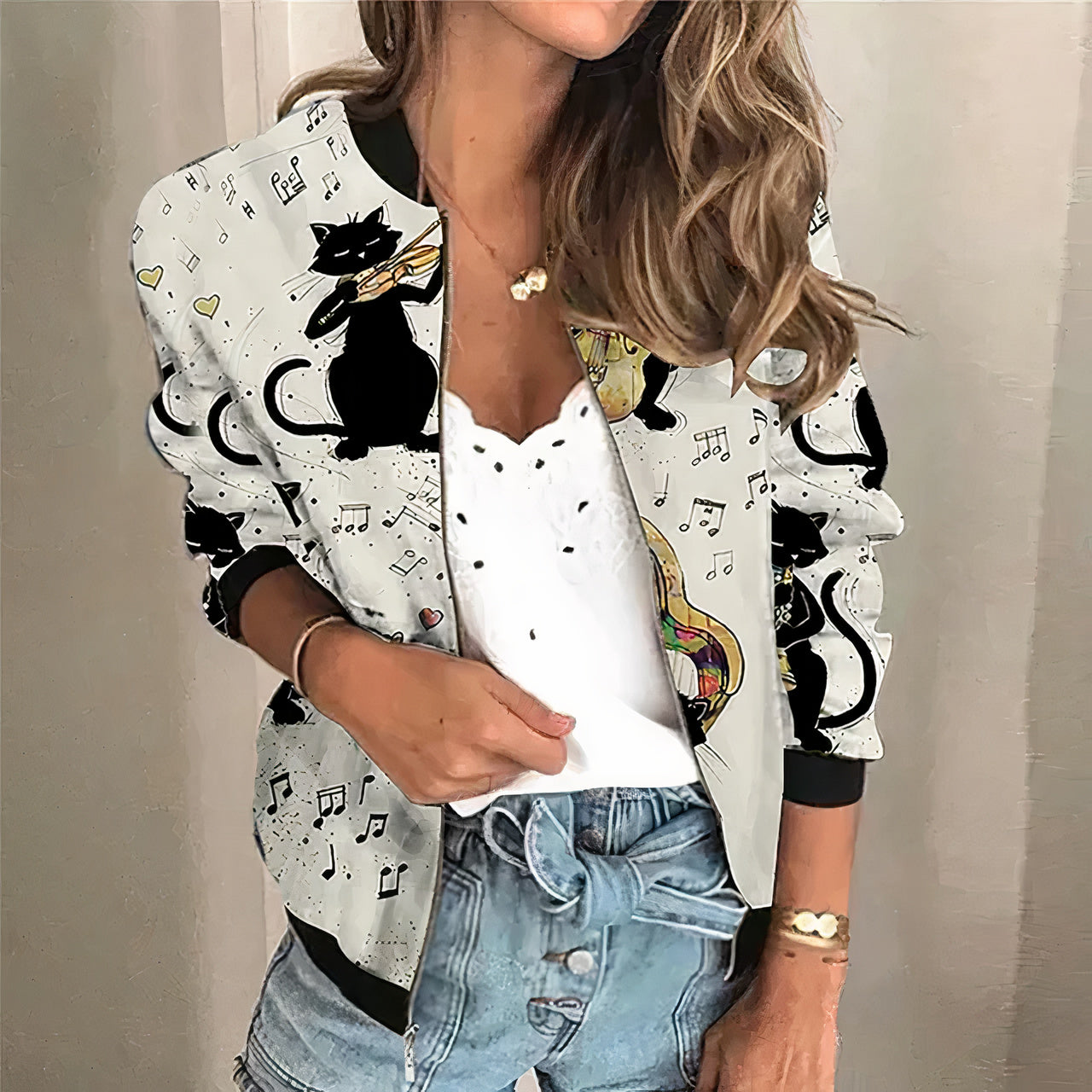 Printed zip-up jacket - Grace