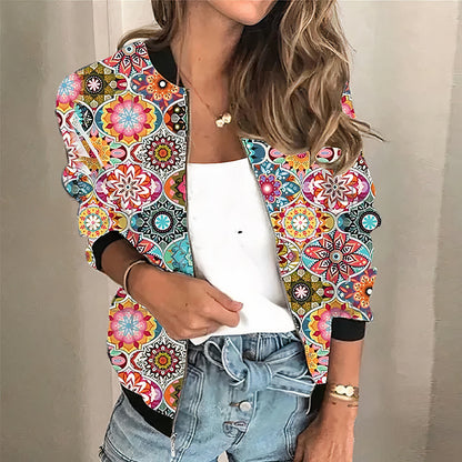 Printed zip-up jacket - Grace