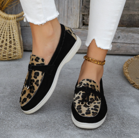 Qianna Shoes | Casual Leopard Print Loafers