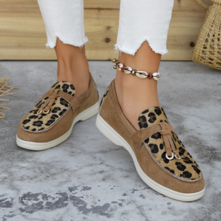 Qianna Shoes | Casual Leopard Print Loafers