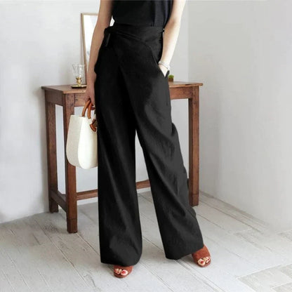 Elaine - Elegant wrap pants with high waist.