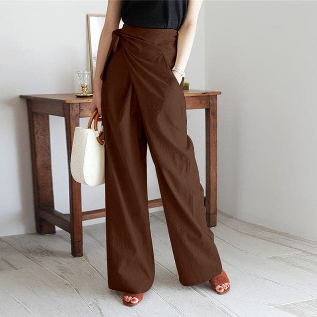 Elaine - Elegant wrap pants with high waist.