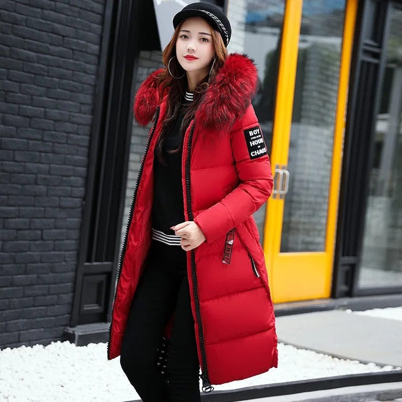 Elegant coat with hood for women