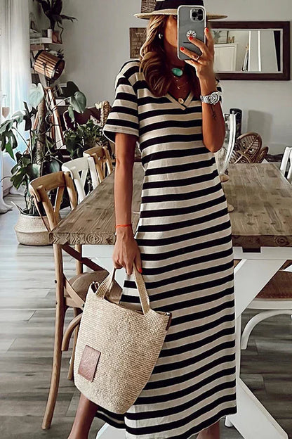 Celeste - Casual dress with striped pattern