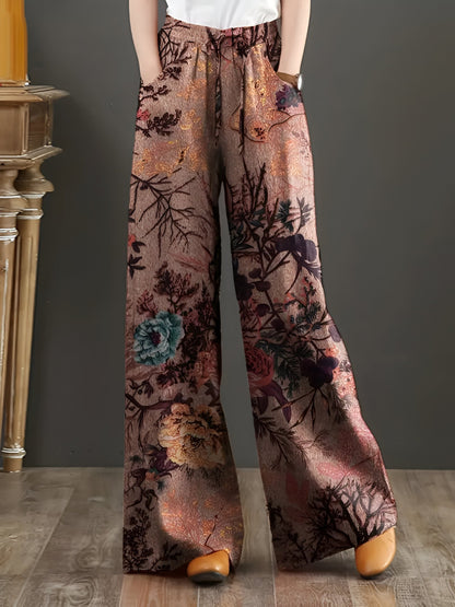 Honoria | Effortless wide pants with floral pattern