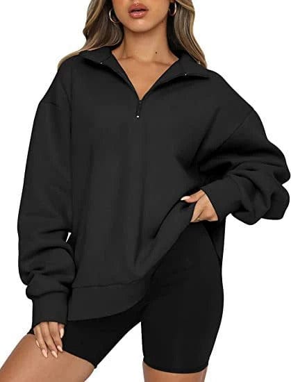 Casual women's pullover with zipper