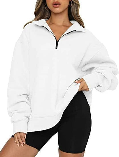 Casual women's pullover with zipper