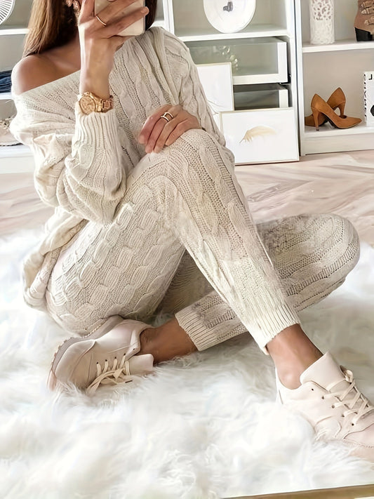 Two-piece women's set with matching sweater and pants