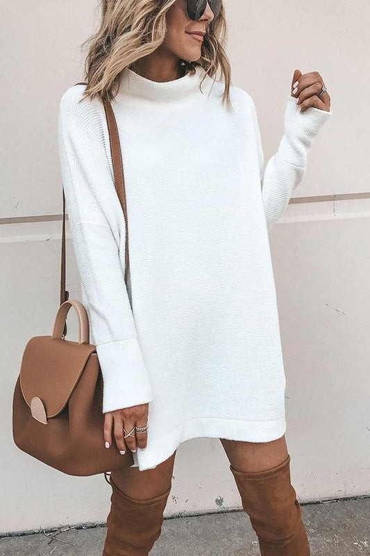 Walja Dress | Casual Sweater Dress with High Neck