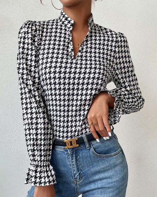 Top with fun black and white print