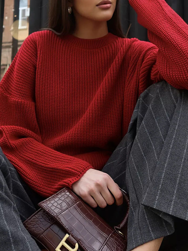 Alejandra | Simple oversized loose warm jumper