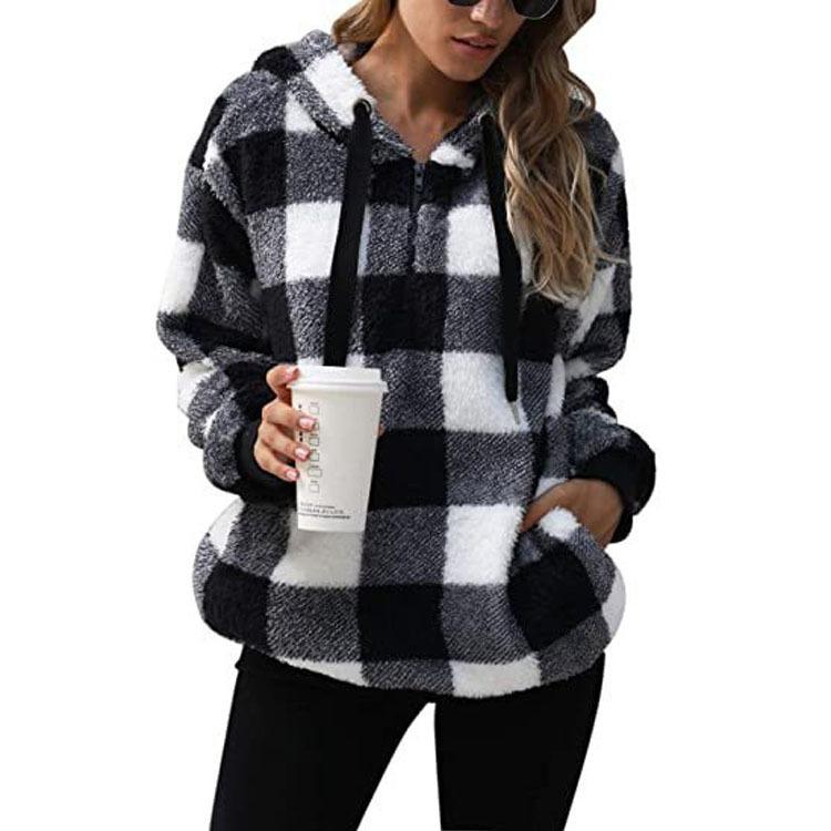 Women's pullover with half zipper