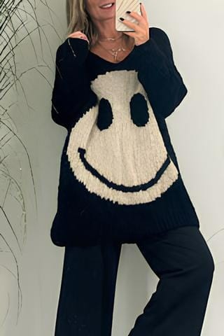 Smiley sweater for women