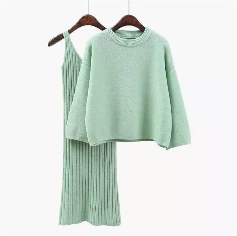 Zayda Set | Women's Ribbed Dress and Sweater Set