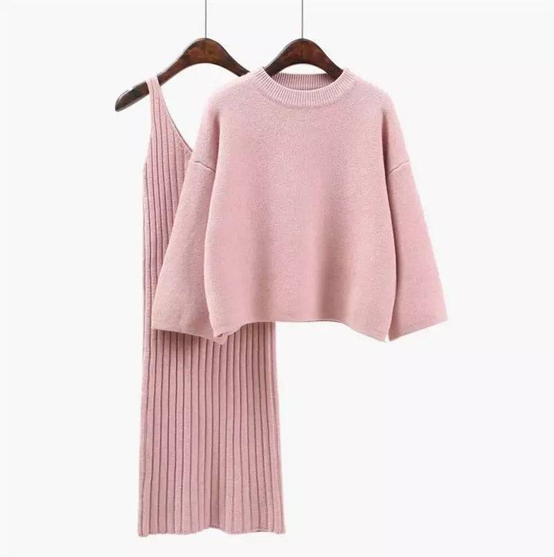 Zayda Set | Women's Ribbed Dress and Sweater Set