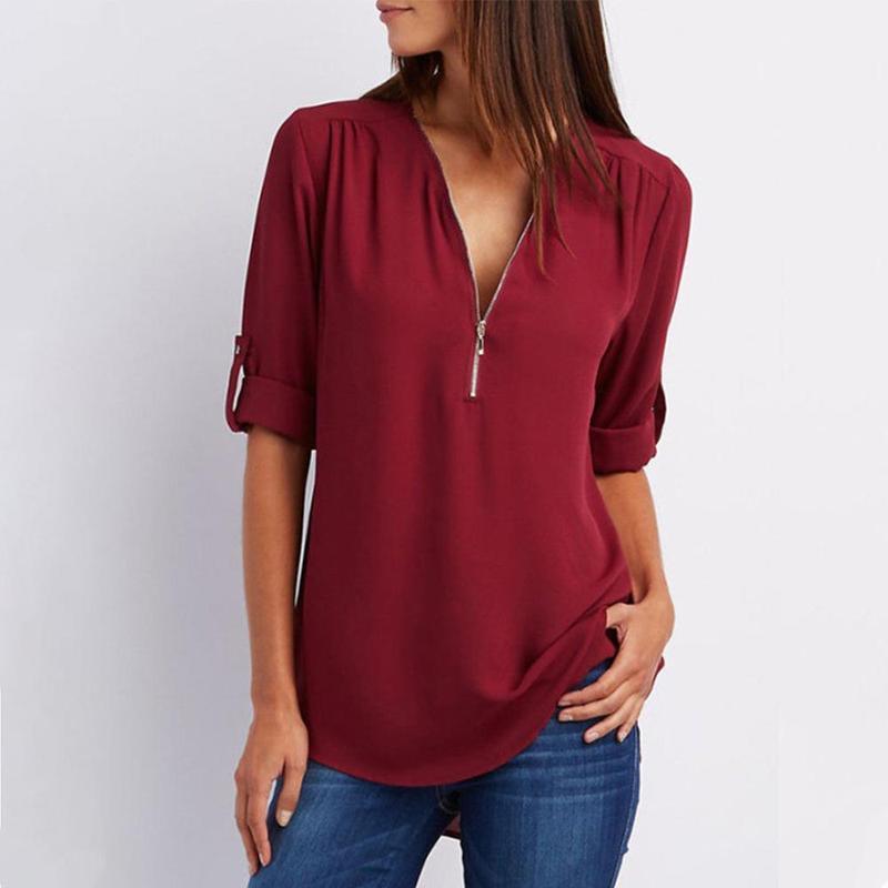 1+1 FREE | Casual Zip Blouse | Frieda Blouse