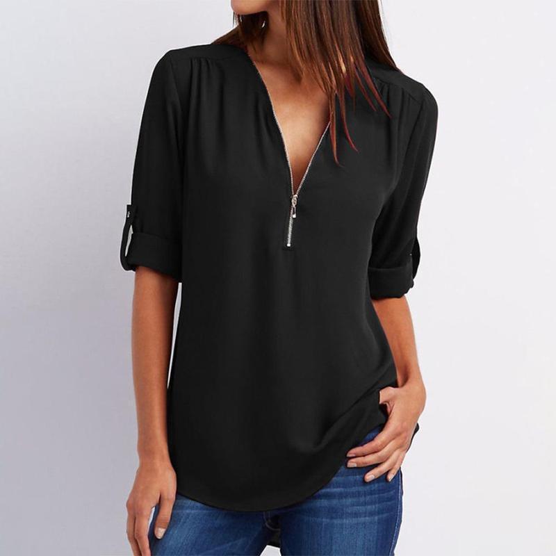 1+1 FREE | Casual Zip Blouse | Frieda Blouse