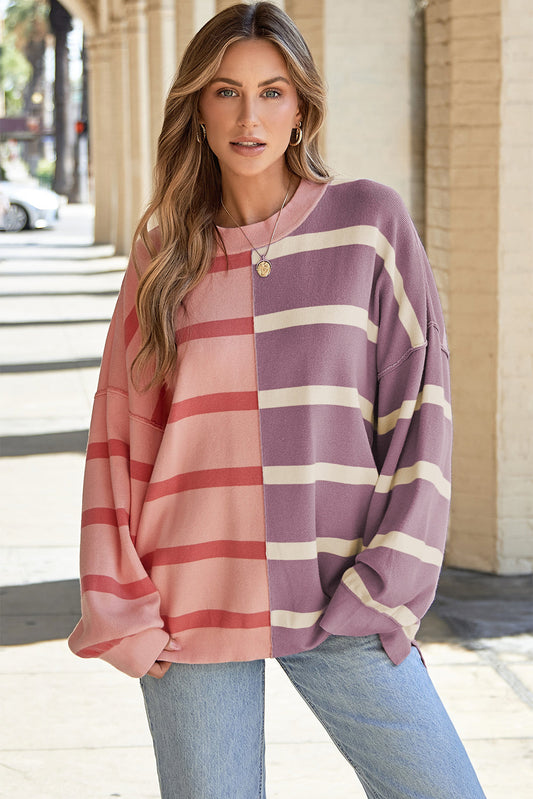 Lourdes | Trendy oversized jumper with contrasting colours