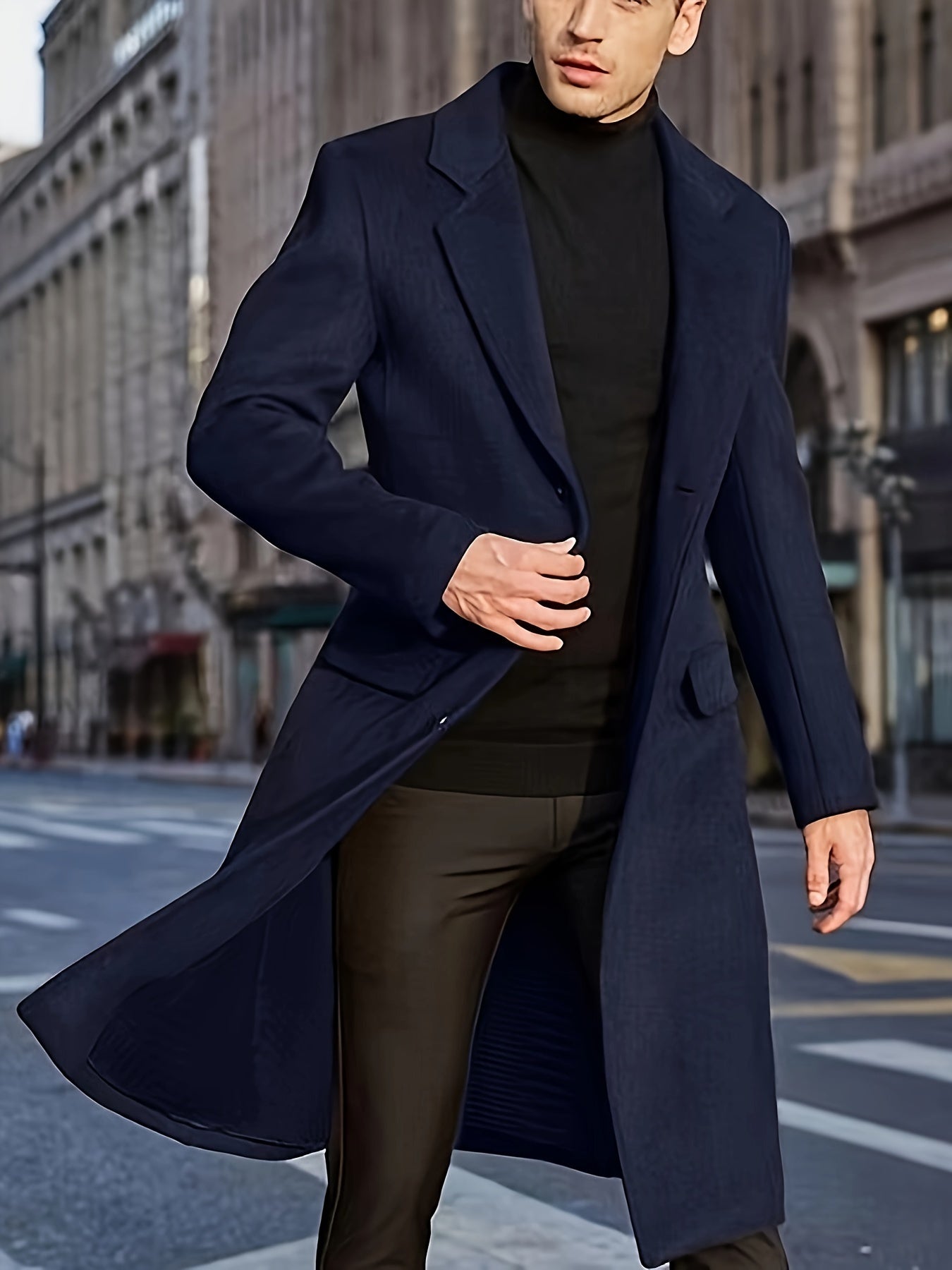 Warm, elegant trench winter jacket for formal occasions for men | Ideal for fall/winter