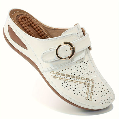 Annabel | Comfortable sporty sandals in solid color with closed toe and buckle straps