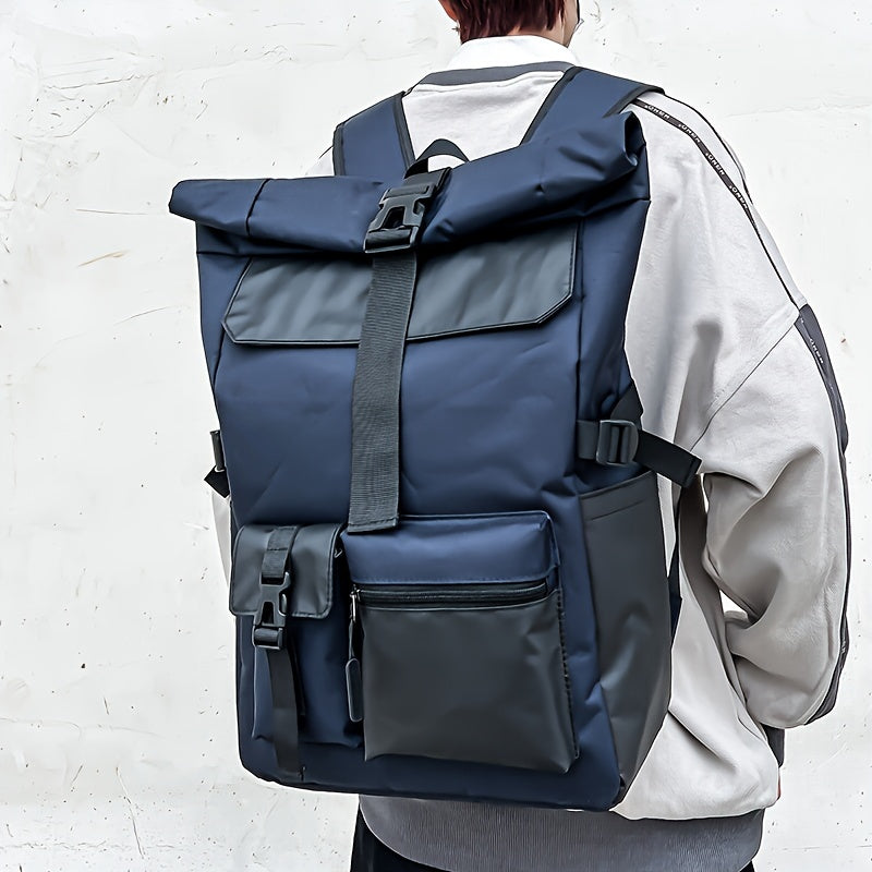 Liam | Trendy Waterproof Travel Bag Laptop Rolltop Backpack