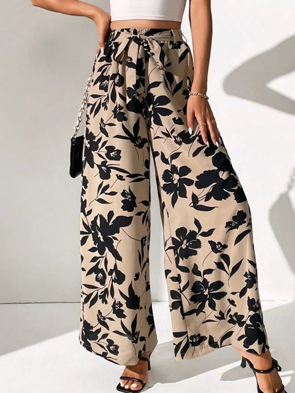 Clémence - Floral print wide-leg pants